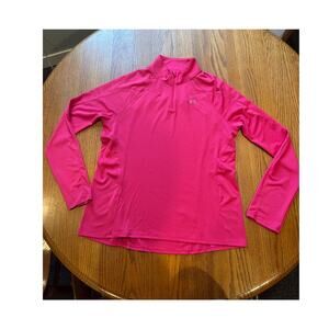 Under Armour women's un top, quarter zip. heatgear, pink XL